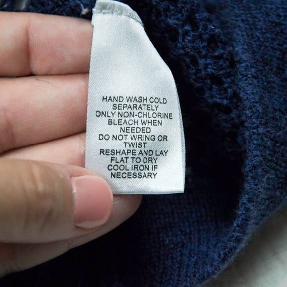 Knit by Hampshire Studio Womens Beach Fisherman Knit Open Front Cardigan Navy| M - Picture 11 of 12